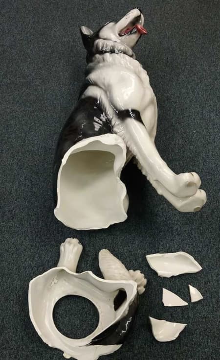 fido-2b Broken dog ornament