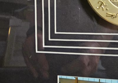 Framed medal close-up